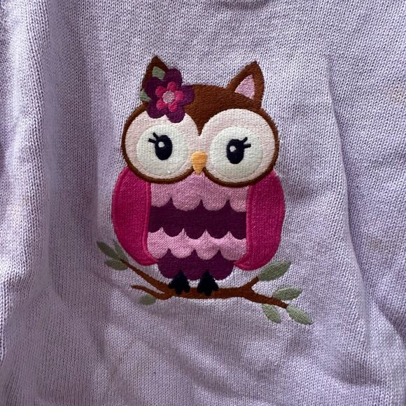 Gymboree Purple Embroidered Owl Sweater & Floral Leggings Outfit - Picture 3 of 9